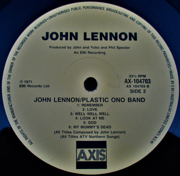 John Lennon & Plastic Ono Band* : John Lennon / Plastic Ono Band (LP, Album, RE)