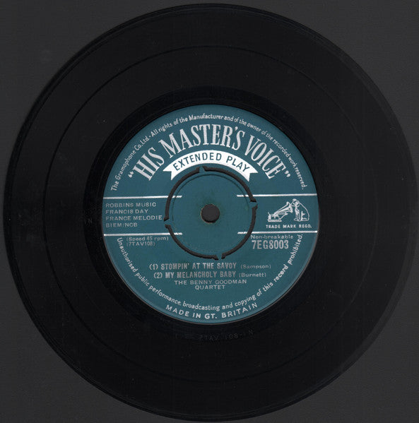 The Benny Goodman Quartet : Stompin' At The Savoy (7", EP)