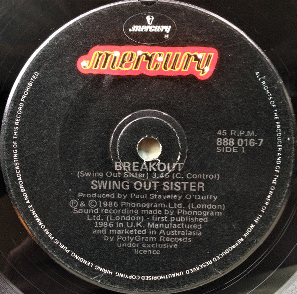 Swing Out Sister : Breakout (7", Single)