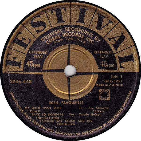 Ray Bloch And His Orchestra : Irish Favourites (7", EP)