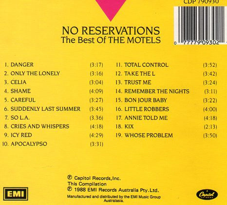 The Motels : No Reservations : The Best Of The Motels (CD, Comp)