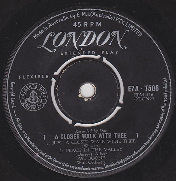 Pat Boone : A Closer Walk With Thee (7", EP)