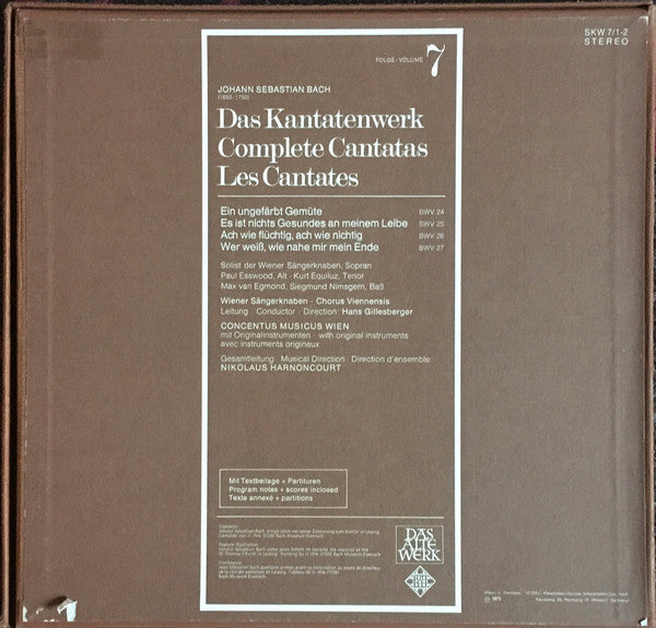 Joh:Sebast: Bach* : Das Kantatenwerk (Complete Cantatas) | BWV 24-27 | Vol. 7 (2xLP + Box)