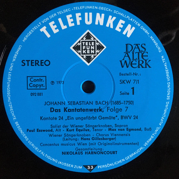 Joh:Sebast: Bach* : Das Kantatenwerk (Complete Cantatas) | BWV 24-27 | Vol. 7 (2xLP + Box)