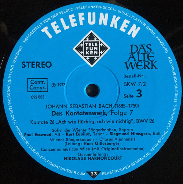Joh:Sebast: Bach* : Das Kantatenwerk (Complete Cantatas) | BWV 24-27 | Vol. 7 (2xLP + Box)