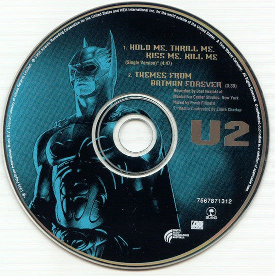 U2 : Hold Me, Thrill Me, Kiss Me, Kill Me (Original Music From The Motion Picture Batman Forever) (CD, Single, Car)