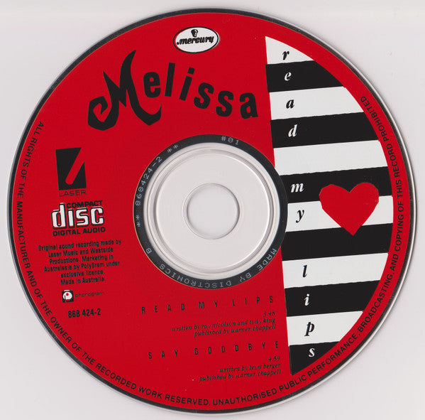 Melissa Tkautz : Read My Lips (CD, Single, Car)