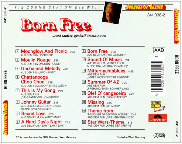 James Last : Born Free... Und Andere Große Filmmelodien (CD, Comp)