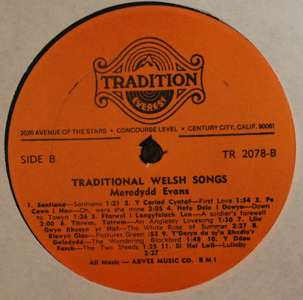 Meredydd Evans : Traditional Welsh Songs (LP, Album)