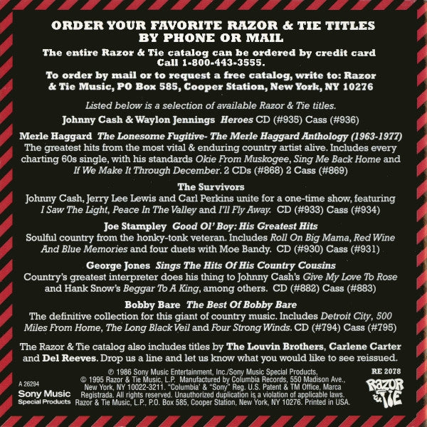 Johnny Cash & Waylon Jennings : Heroes (CD, Album, RE)