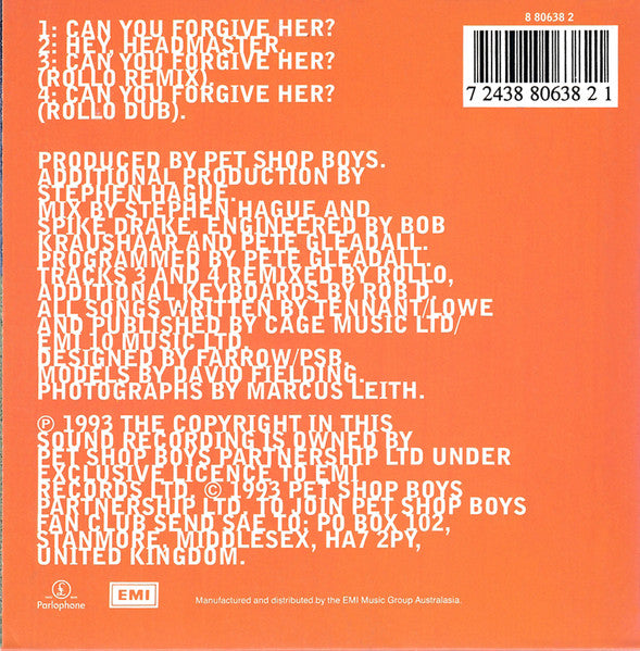 Pet Shop Boys : Can You Forgive Her? (CD, Maxi, Car)