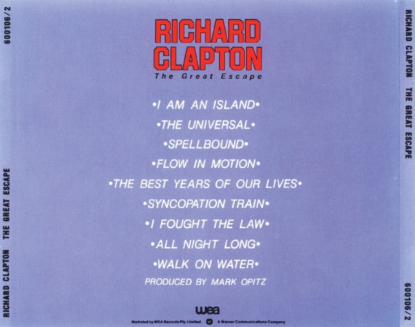 Richard Clapton : The Great Escape (CD, Album)