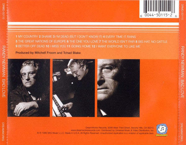 Randy Newman : Bad Love (CD, Album)