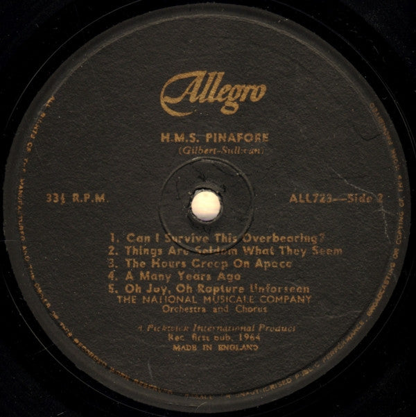 Gilbert & Sullivan, The National Musicale Company : H.M.S. Pinafore (LP, Album)