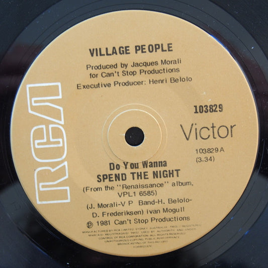Village People : Do You Wanna Spend The Night (7")