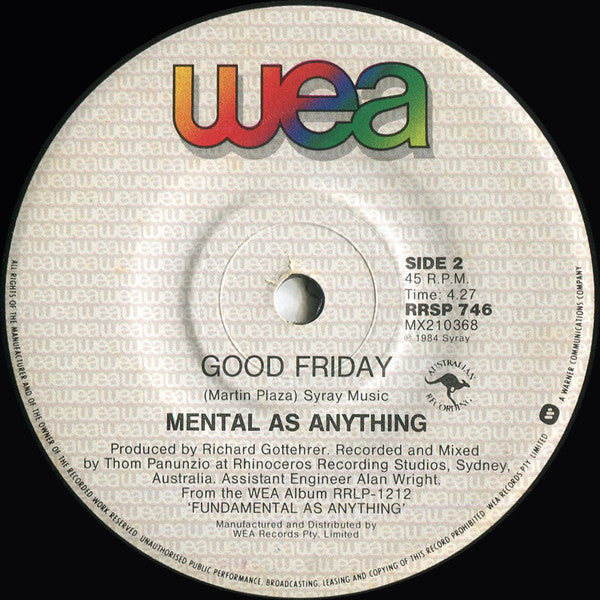 Mental As Anything : Live It Up (7", Single)