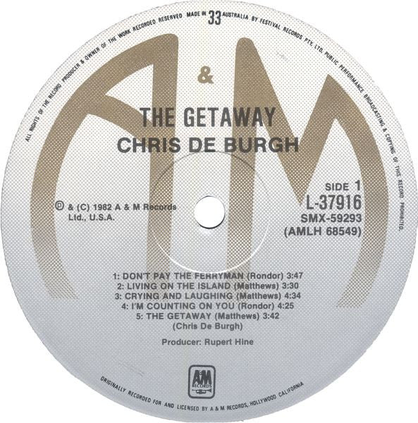 Chris de Burgh : The Getaway (LP, Album)
