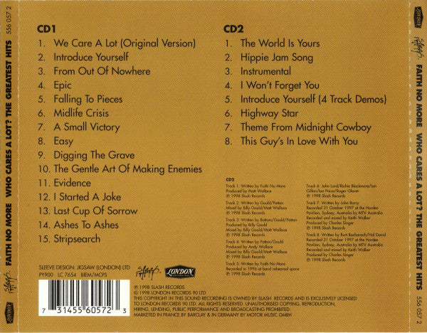 Faith No More : Who Cares A Lot? The Greatest Hits (HDCD, Album, Comp, Ltd + CD, Comp, Ltd)
