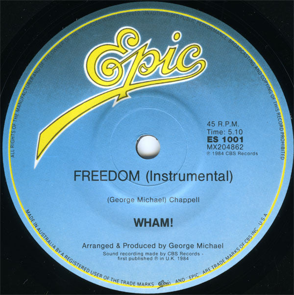 Wham! : Freedom (7", Single)