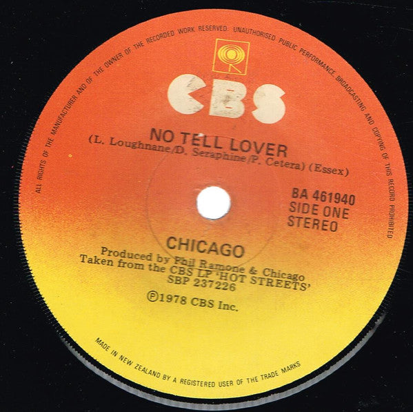 Chicago (2) : No Tell Lover / Take A Chance (7", Single)