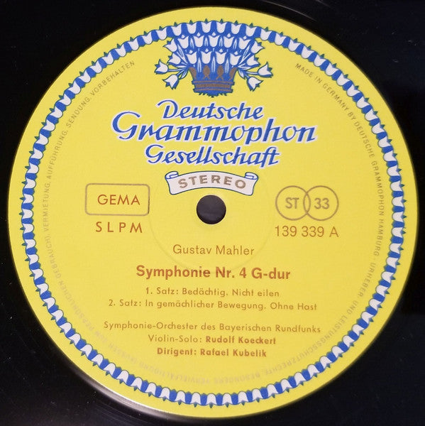 Gustav Mahler · Rafael Kubelik, Elsie Morison, Symphonie-Orchester Des Bayerischen Rundfunks : Symphonie Nr. 4 (LP)