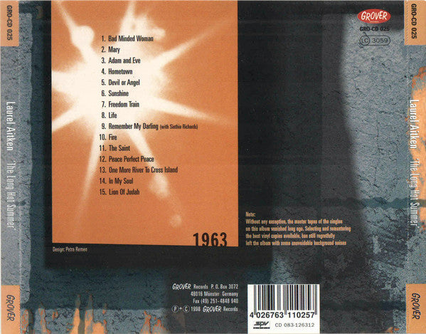 Laurel Aitken With The Skatalites : The Legendary Godfather Of Ska - Volume 2 - The Long Hot Summer (1963) (CD, Comp, RE)