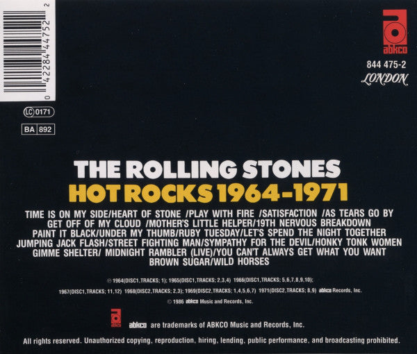 The Rolling Stones : Hot Rocks 1964-1971 (2xCD, Comp, RE, RM)