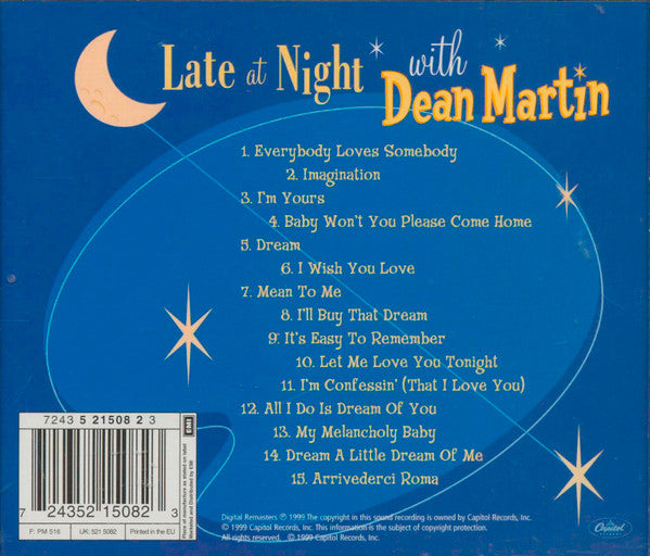 Dean Martin : Late At Night With Dean Martin (CD, Comp, RM)