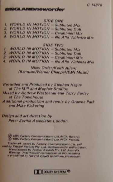 Englandneworder* : World In Motion (Remix) (Cass, Maxi)