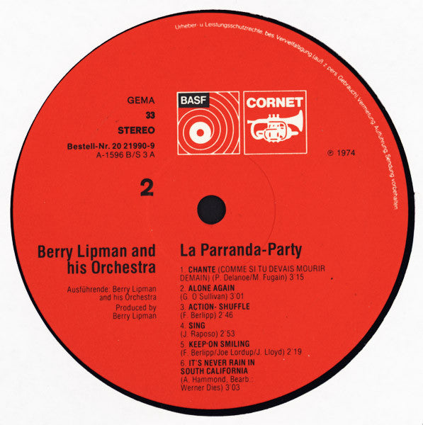 Berry Lipman & His Orchestra : La Parranda Party (LP, Album)