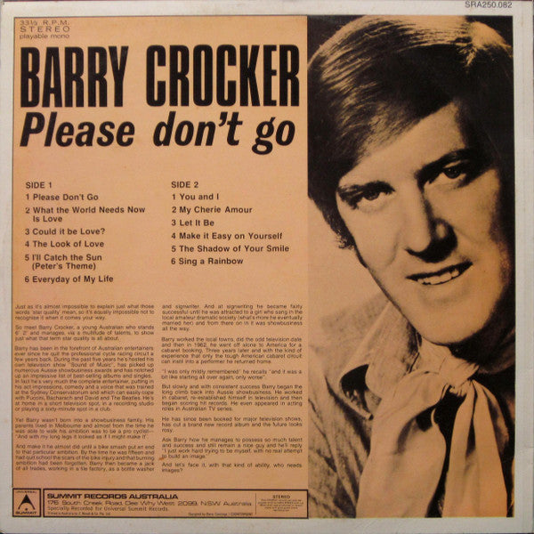 Barry Crocker : Please Don't Go (LP, Comp)