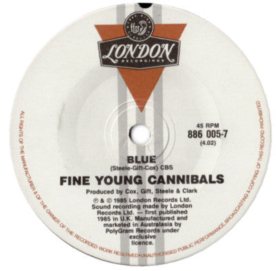 Fine Young Cannibals : Blue (7", Single)