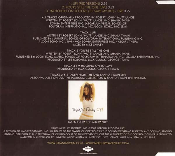 Shania Twain : Up! (CD, Maxi)