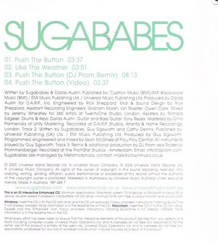Sugababes : Push The Button (CD, Maxi, Enh)