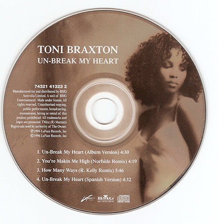 Toni Braxton : Un-Break My Heart (CD, Maxi)