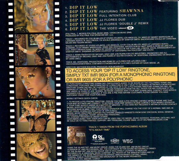 Christina Milian : Dip It Low (CD, Single, Enh)