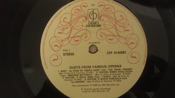 Various : Duets From Famous Operas  (LP, Comp, RE)