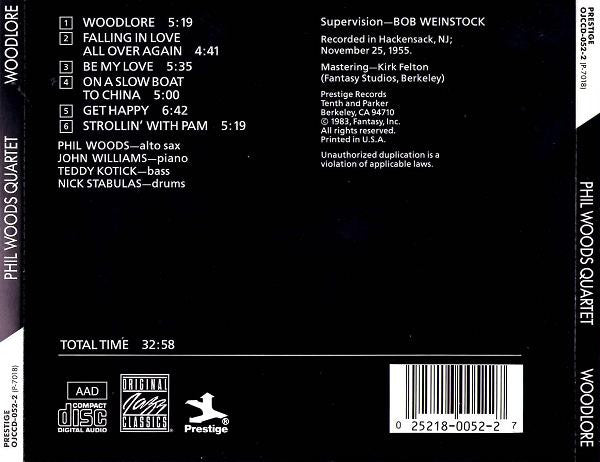 The Phil Woods Quartet : Woodlore (CD, Album, RE)