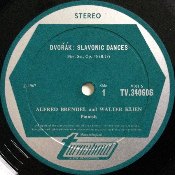 Antonín Dvořák, Alfred Brendel And Walter Klien : Slavonic Dances, Opp.46 & 72 For Piano Four-Hands (LP)