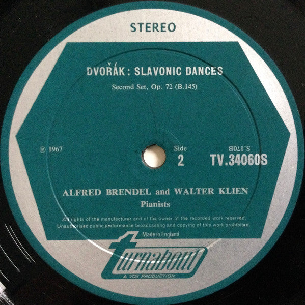 Antonín Dvořák, Alfred Brendel And Walter Klien : Slavonic Dances, Opp.46 & 72 For Piano Four-Hands (LP)