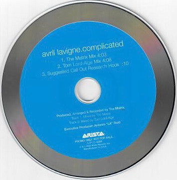 Avril Lavigne : Complicated (CD, Single, Promo)
