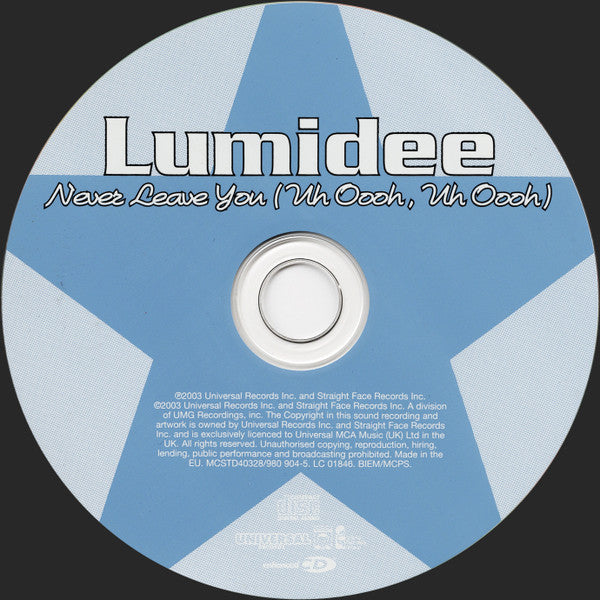Lumidee : Never Leave You (Uh Oooh, Uh Oooh) (CD, Single, Enh)