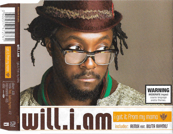 Will I Am : I Got It From My Mama (CD, Maxi, Enh)