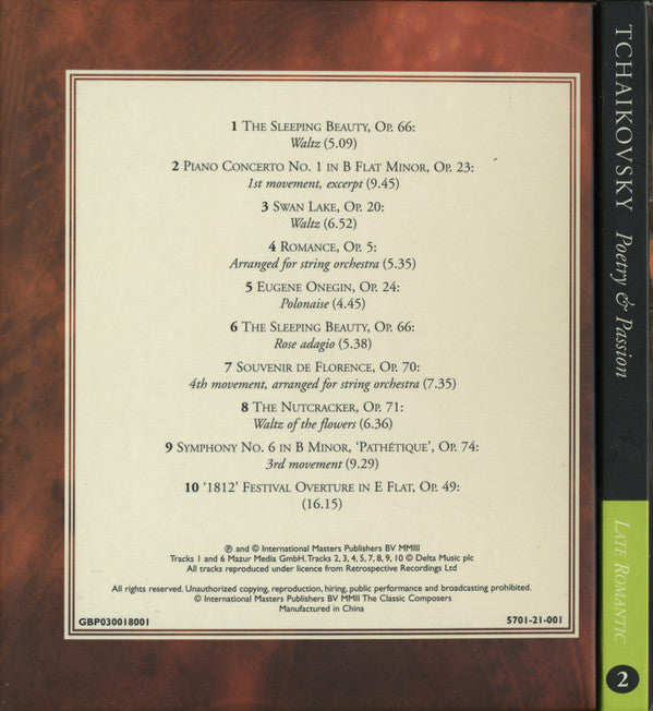 Tchaikovsky* : Poetry & Passion (CD, Comp, Har)