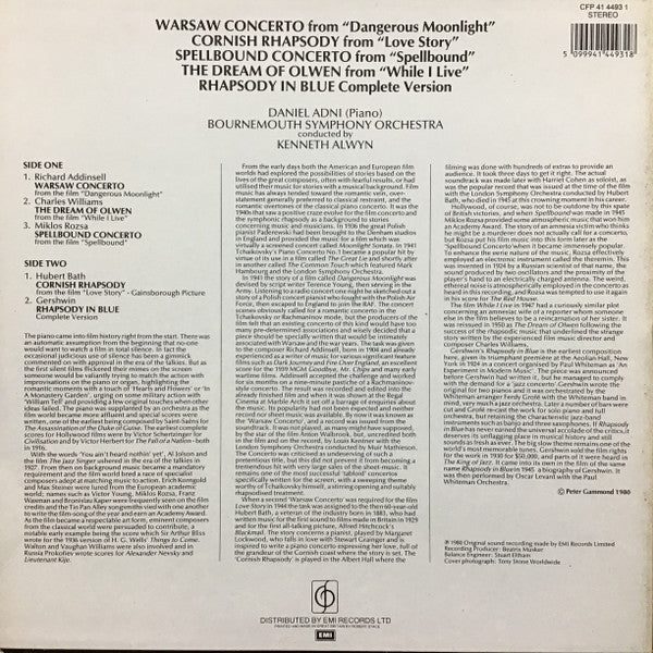 Daniel Adni, Bournemouth Symphony Orchestra, Kenneth Alwyn : Warsaw Concerto And Other Film Themes (LP, RE)