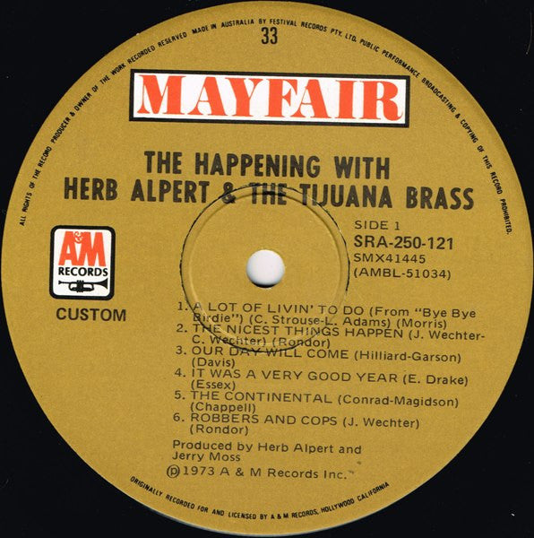 Herb Alpert & The Tijuana Brass : The Happening With Herb Alpert And The Tijuana Brass (LP, Comp)