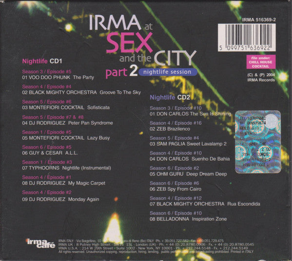Various : Irma At Sex And The City Part 2: Nightlife Session (2xCD, Comp)
