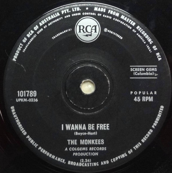 The Monkees : I Wanna Be Free / You Just May Be The One (7", Single)
