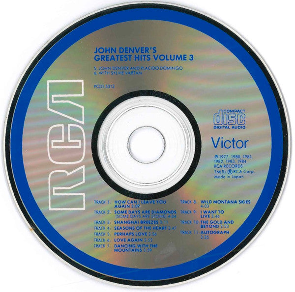 John Denver : Greatest Hits - Volume 3 (CD, Comp, RE)