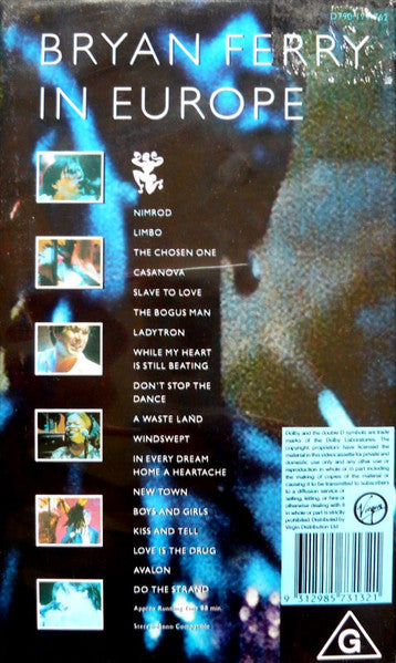 Bryan Ferry : New Town (In Europe) (VHS, PAL)